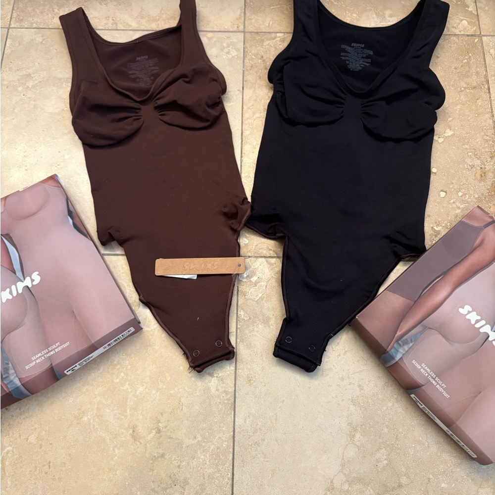 SKIMS Brown and Black Bodysuits